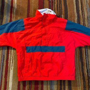 Vintage 90s Eddie Bauer Red & Blue 1/2 Zip Gore-Tex Ski Jacket - Mens size XL